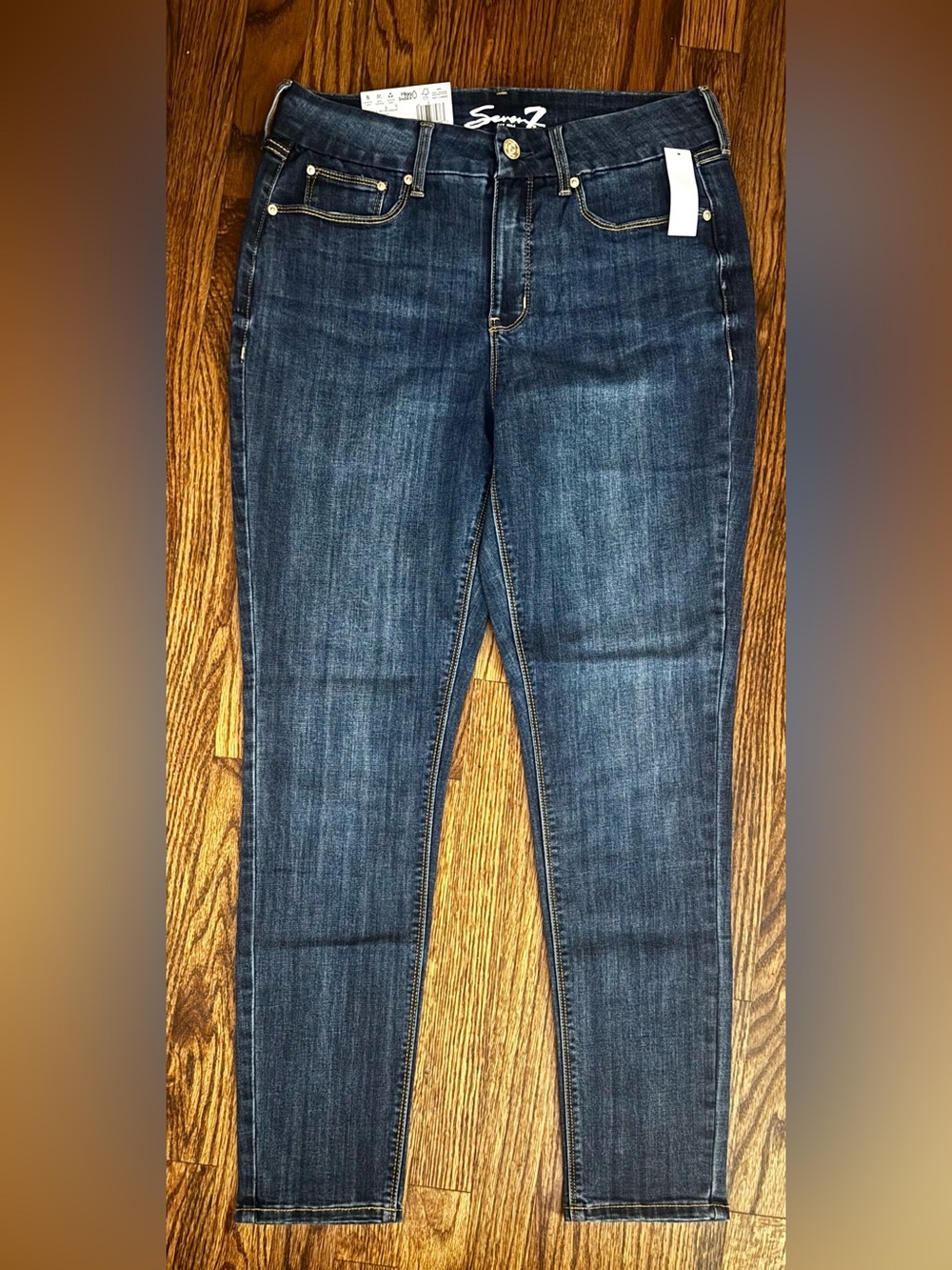 Seven7 Women's Skinny Jeans in Dark Indigo Blue